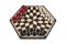 Three Players Hexagonal Chessboard with Chess. 3d Rendering