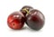 Three plum fruit isolated on white