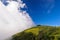 Three portion of cloud , blue sky and moutain peak at Inthanon mountain , Thailand