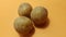 Three potato seeds with isolated photos