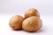 Three potato on white backgroun