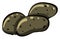 Three potatoes , illustration, vector