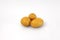 Three potatoes isolated