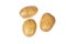 Three potatoes on an isolated background