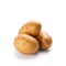 three potatoes on a white background.Generative AI