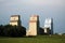 Three Prairie grain Elevators