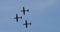 Three Propeller Driven Military Training Aircraft in Precision Formation Turn