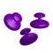 Three purple Rubber Stamp 3D Vector Illustration