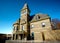 Three quarter view of the Glenview Mansion of the Hudson River Museum, an art museum, as well it