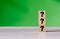Three question mark sign on wooden block. Stack of question mark. quiz concept background