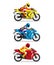 Three racing motorcycle.