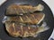 Three Rainbow Trout in the Frying Pan