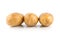 Three raw potatoes isolated on a white