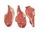 Three raw Veal Chops