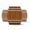 Three realistic mock up wood barrel on white background