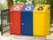 Three recycling bin