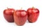 Three red apples isolated