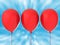 Three red balloons