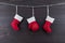 Three Red and White Felt Ornaments