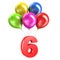 Three rendering shiny balloons on white background