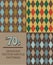 Three Retro 1970s-style Seamless Argyle Patterns