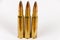 Three rifle bullets close up