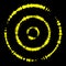 three ring target illustration coloured yellow on black background