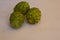 Three ripe opuntia fruit
