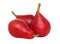 Three ripe red pears (isolated)