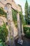 Three roman columns hidden away behind a building on calle Marmoles in Santa Cruz, Seville, Spain