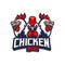Three rooster unique mascot logo