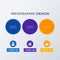 Three Rounded infographic template design. Business concept infograph with 3 options, steps or processes. Vector visualization can