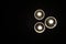 Three rounded spotlights