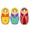 Three Russian nesting dolls