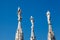 Three Sculptures on the Roof of Milan Cathedral