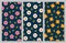 Three seamless patterns with meadow flowers