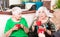 Three Senior Women Sharing Coffee Together