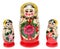 Three sets of nesting dolls stand