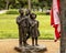 Three of seven sculptures of `Pledge of Allegiance` by Glenna Goodacre at Scottish Rite Hospital for Children in Dallas, Texas.