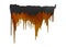 Three shades of orange and black paints dripping