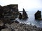 Three sharp rocks along the coast, Reykjanes, Iceland