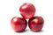 Three shiny red autumn apples