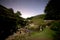 Three shires head waterfall at night