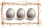 Three silver eggs