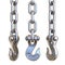 Three silver hook and chain 3D