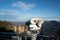 Three Sister lookout at Jamison Valley in the Blue Mountains with Coin operated binoculars viewer in front of The Three Sisters ar