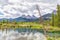 Three Sisters Mountain Peaks in the Canadian Rockies of Canmore, Alberta, Canada