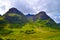 Three Sisters mountains in Highlands, in Scotland United King