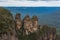 Three Sisters mountains landscape in Blue Mountains National Par