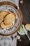 Three slices of grilled white bread on a plain plate